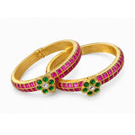 Charvi Pink and Green Bangles