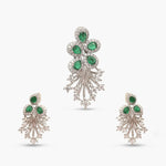 Plume Green Nakshatra CZ Pendant Set