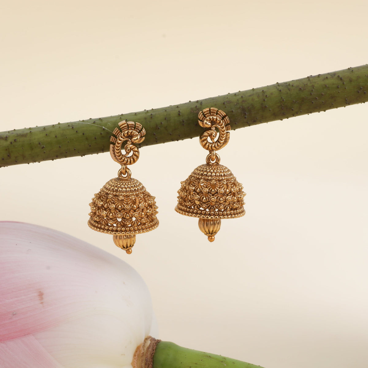 Ishita Antique Jhumka Earrings