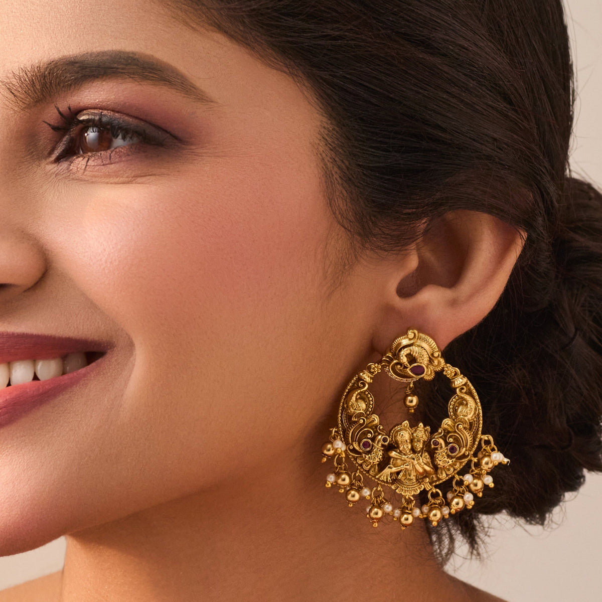 Radhiya Antique Chandbali Earrings