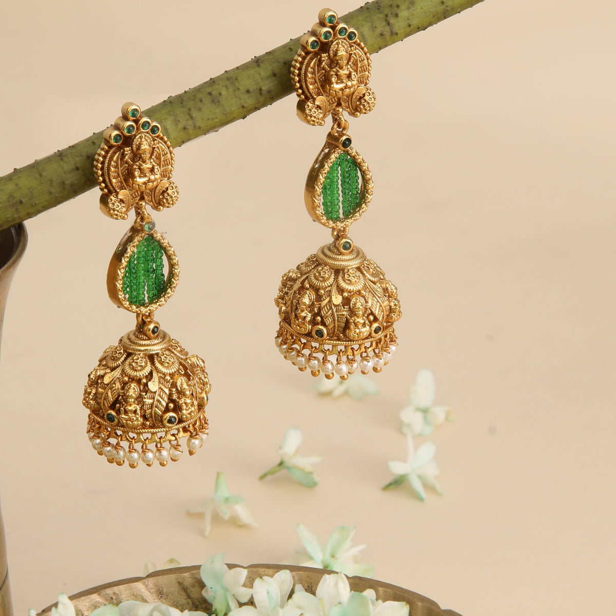 Kamalika Antique Jhumka Earrings