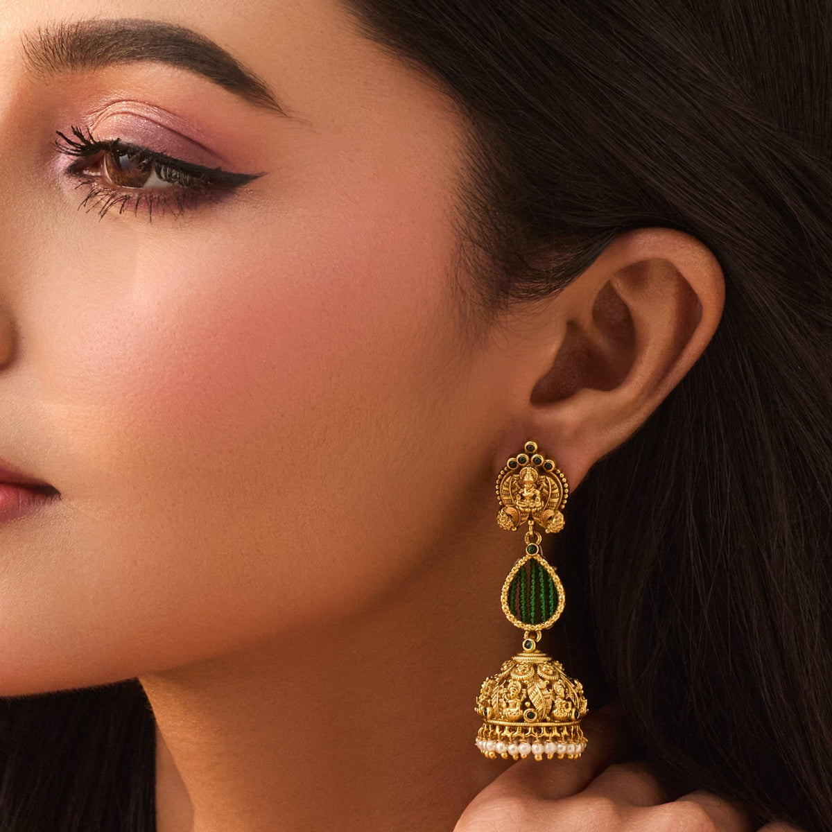 Kamalika Antique Jhumka Earrings