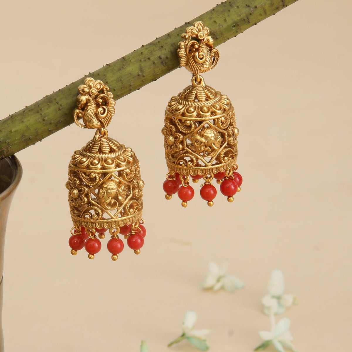 Mihika Antique Jhumka Earrings
