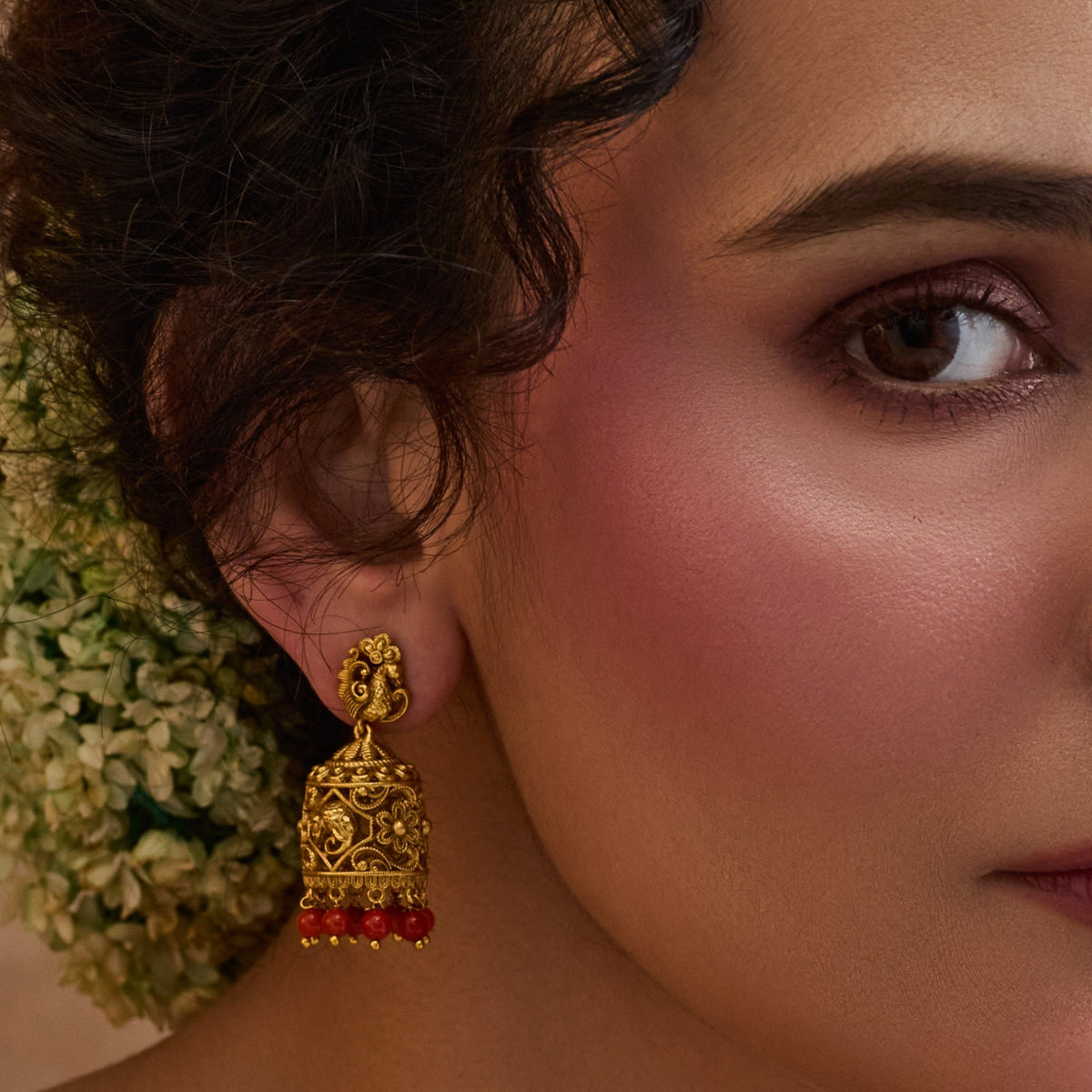 Mihika Antique Jhumka Earrings