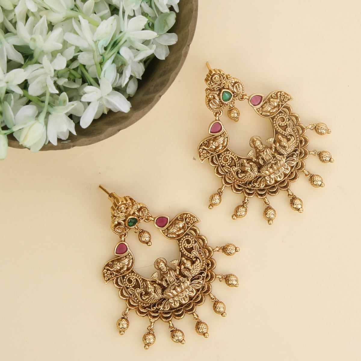 Iratri Antique Chandbali Earrings