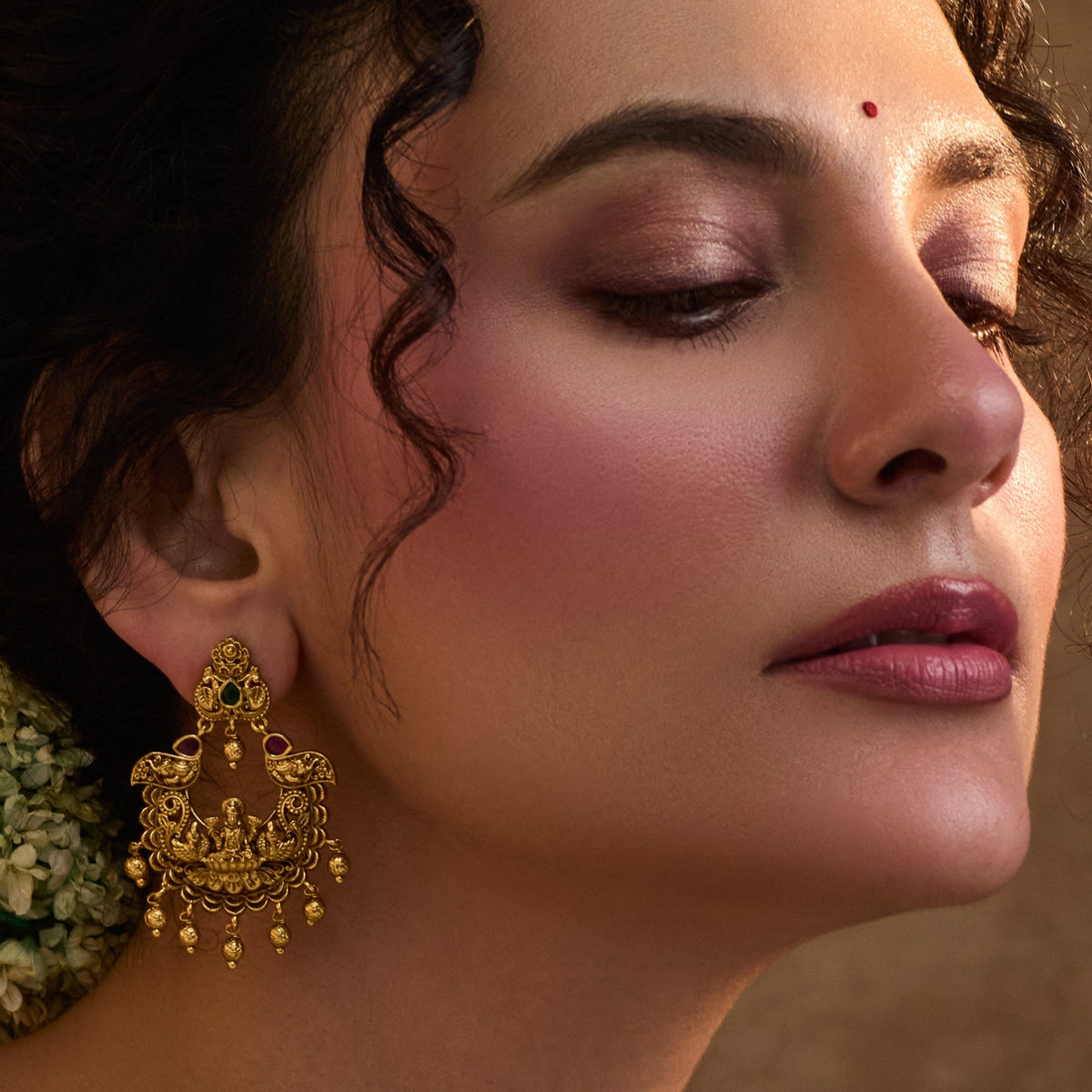 Iratri Antique Chandbali Earrings