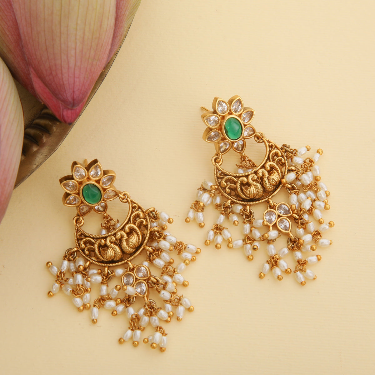 Yashvi Antique Chandbali Earrings
