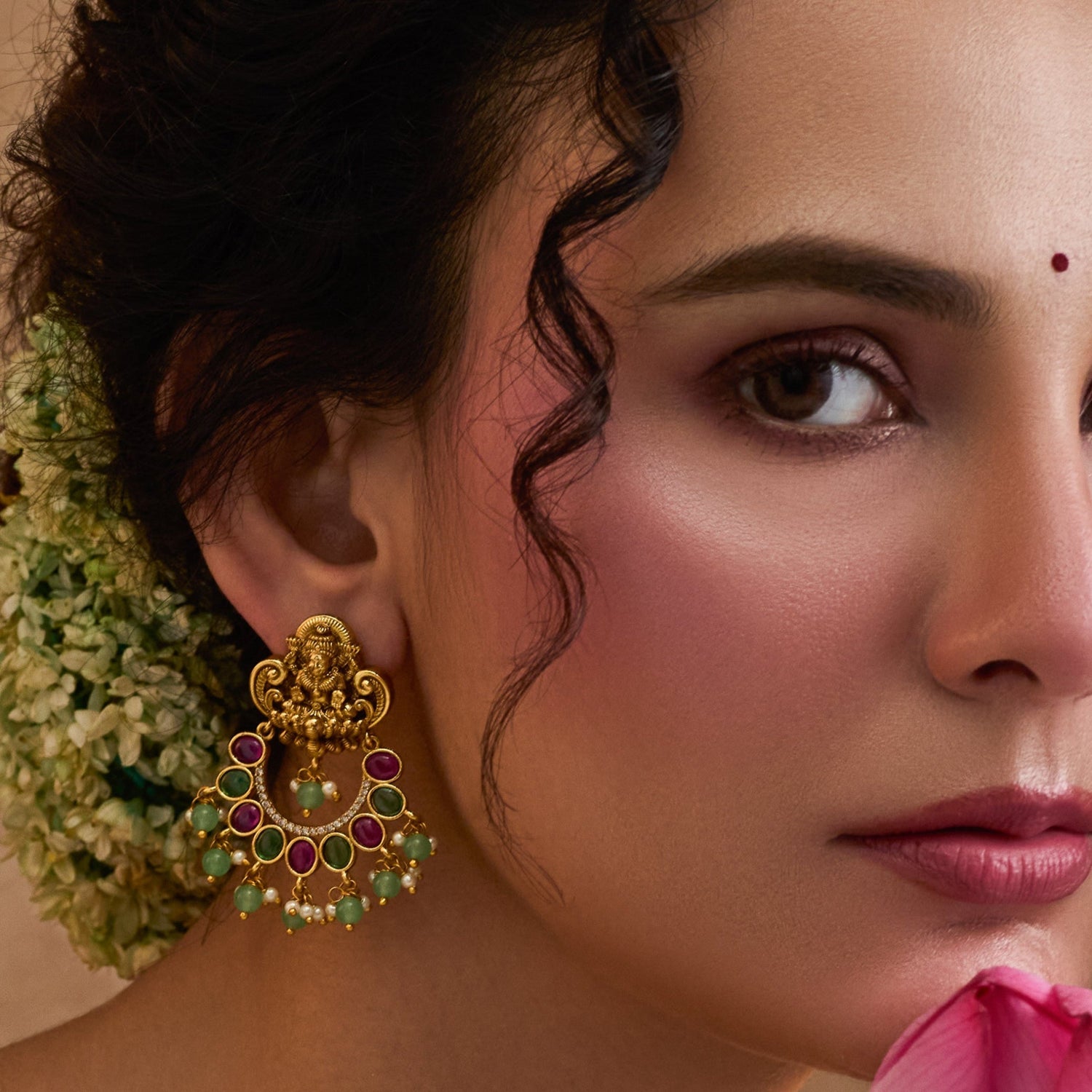 Parna Antique Chandbali Earrings