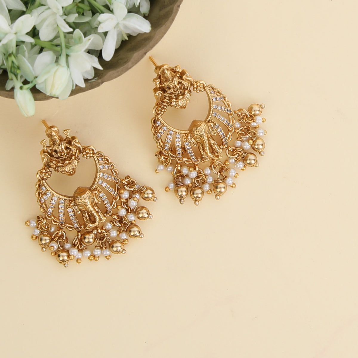 Ratri Antique Chandbali Earrings