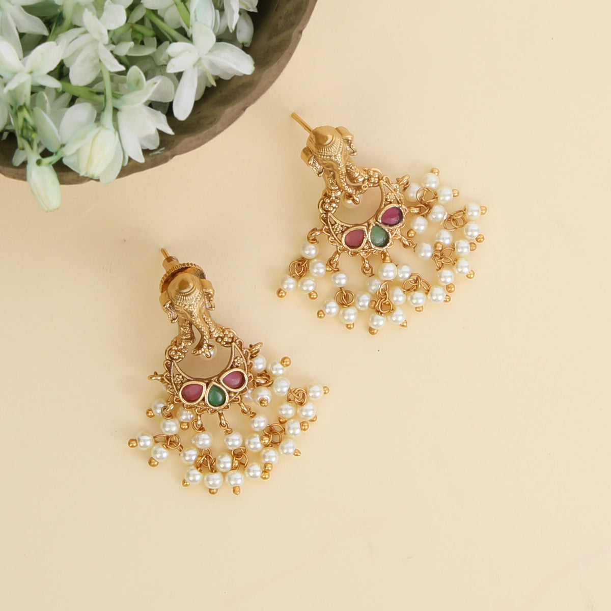 Meghna Antique Chandbali Earrings