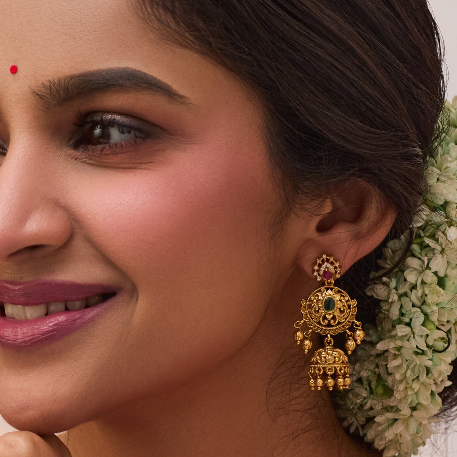 Amara Antique Jhumka Earrings