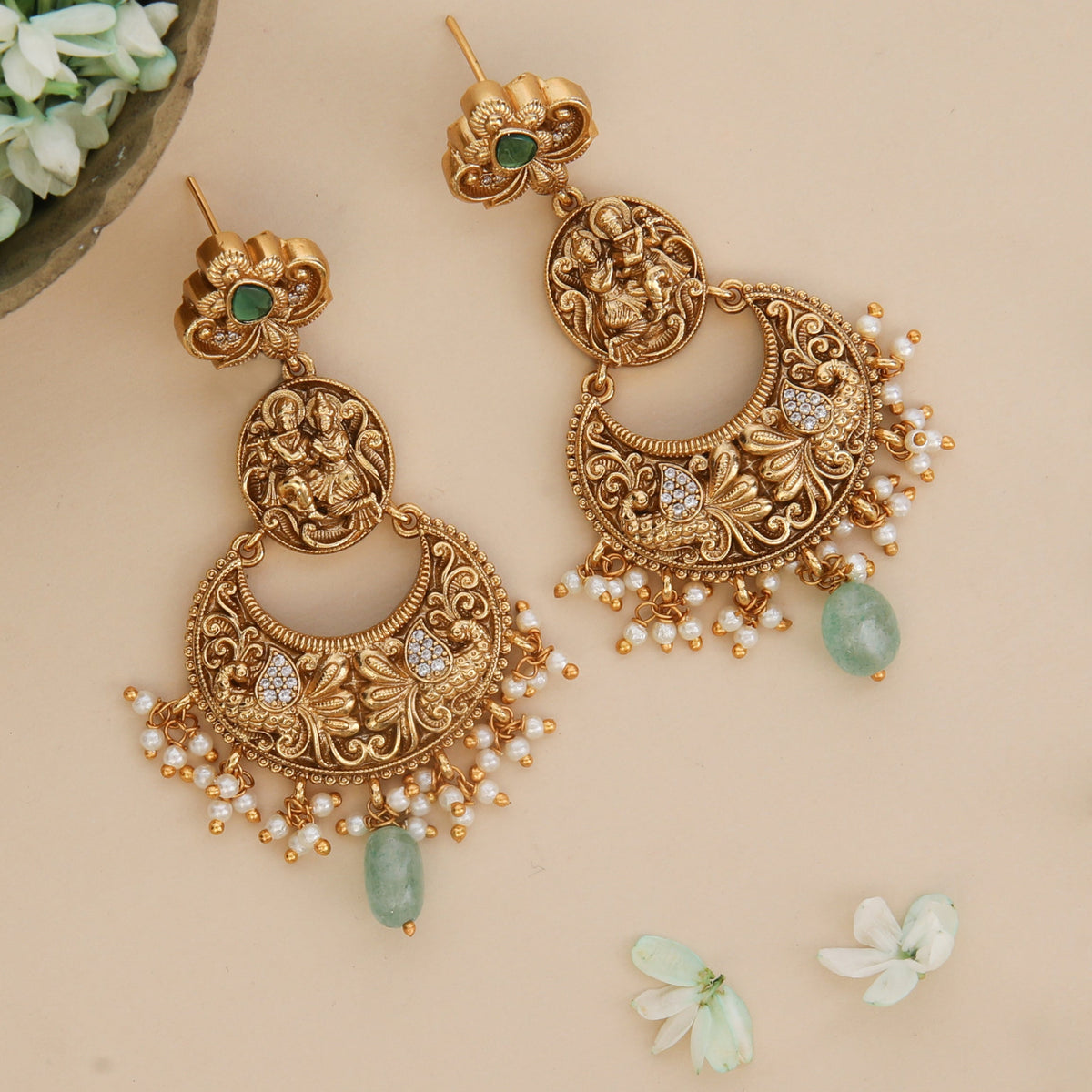 Ashira Antique Chandbali Earrings