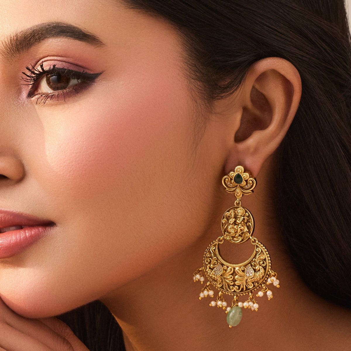 Ashira Antique Chandbali Earrings