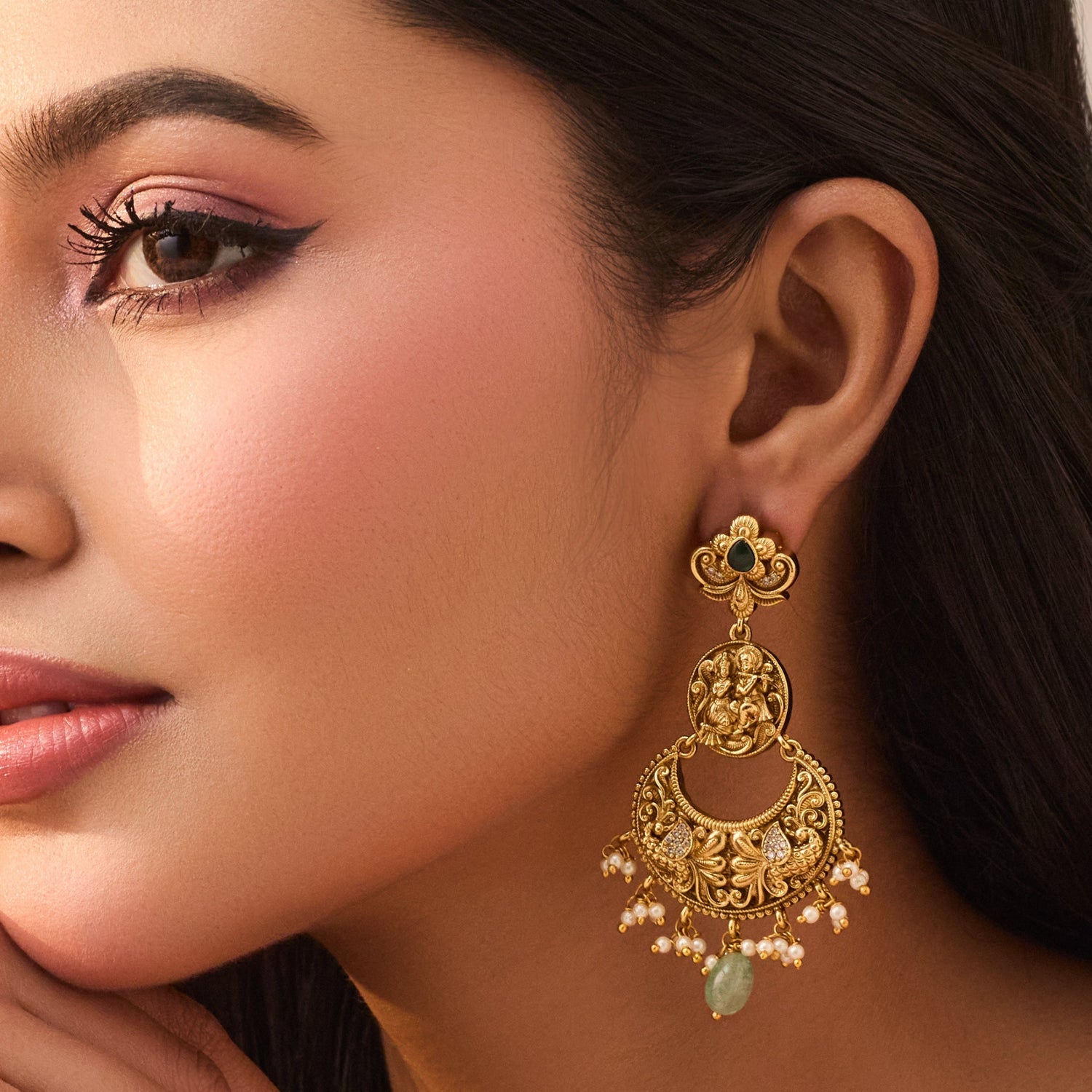 Ashira Antique Chandbali Earrings