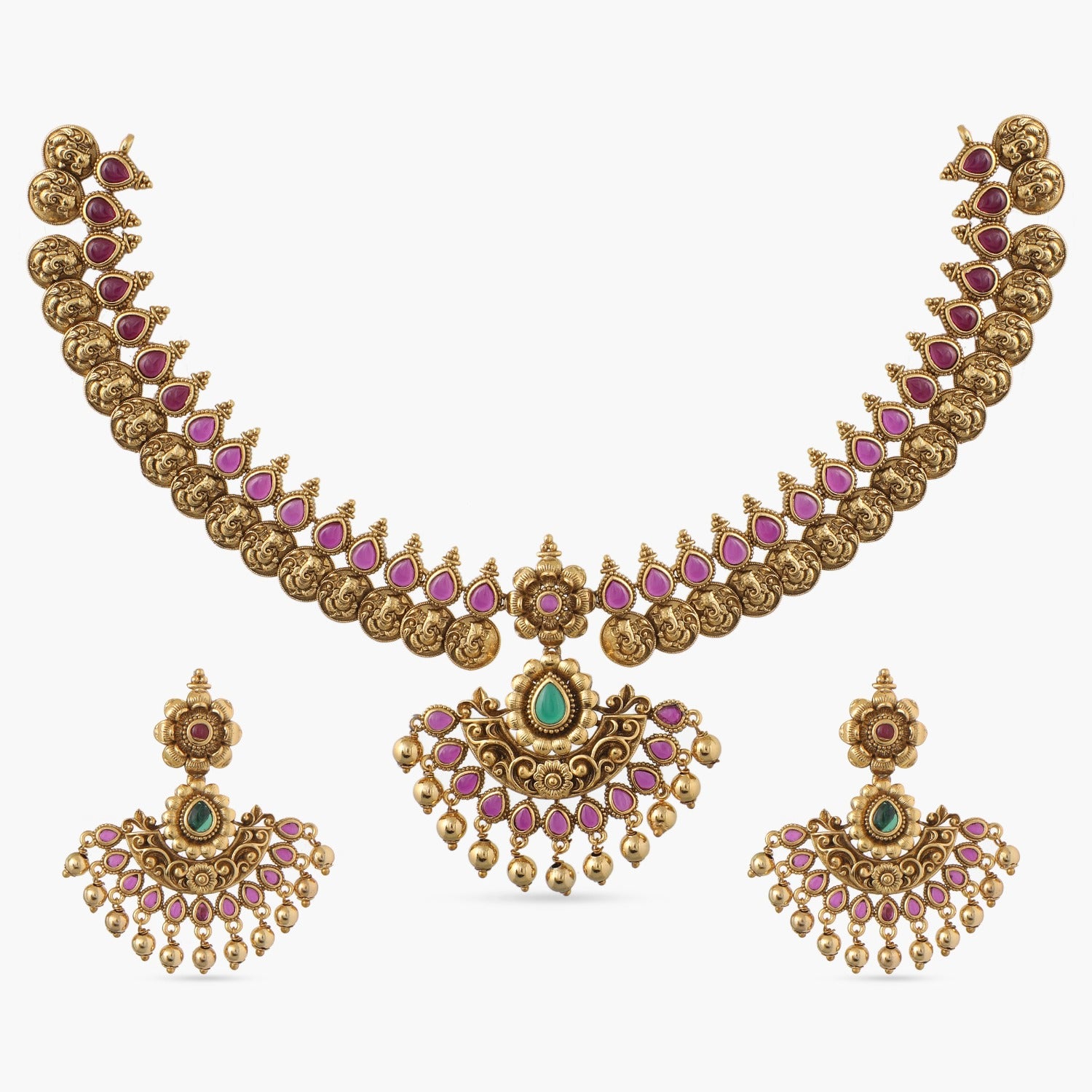Shop Mudira Antique Necklace Set by Tarinika Indian Jewellery