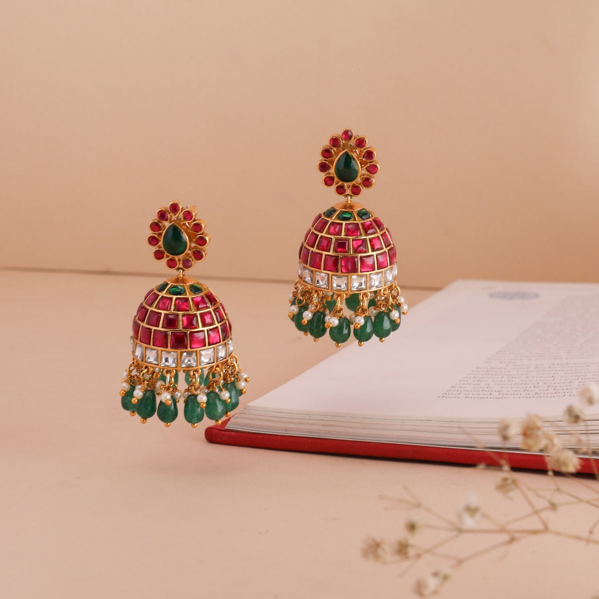 Mansi Kempu Jadau Jhumka Earrings