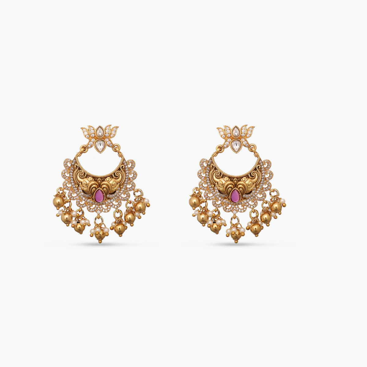 Pankaja Antique Chandbali Earrings