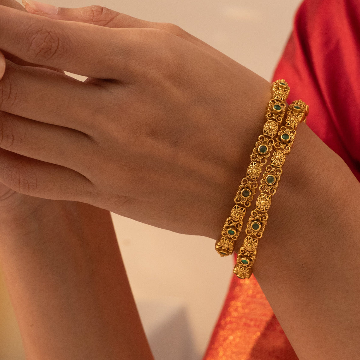 Torsha Antique Floral Bangle