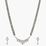 Aura CZ White Black Beads Necklace Set