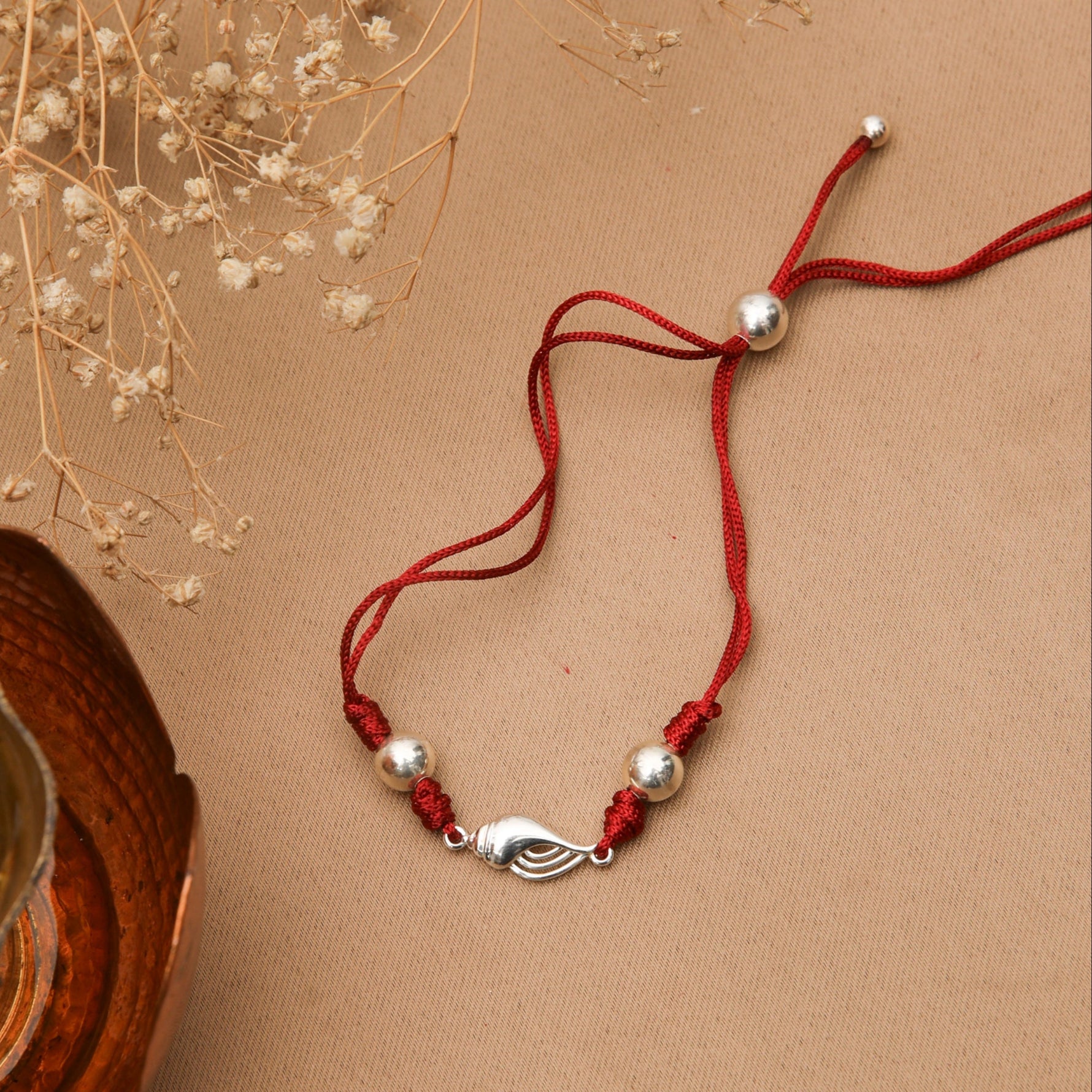 Divya Shankh Silver Rakhi