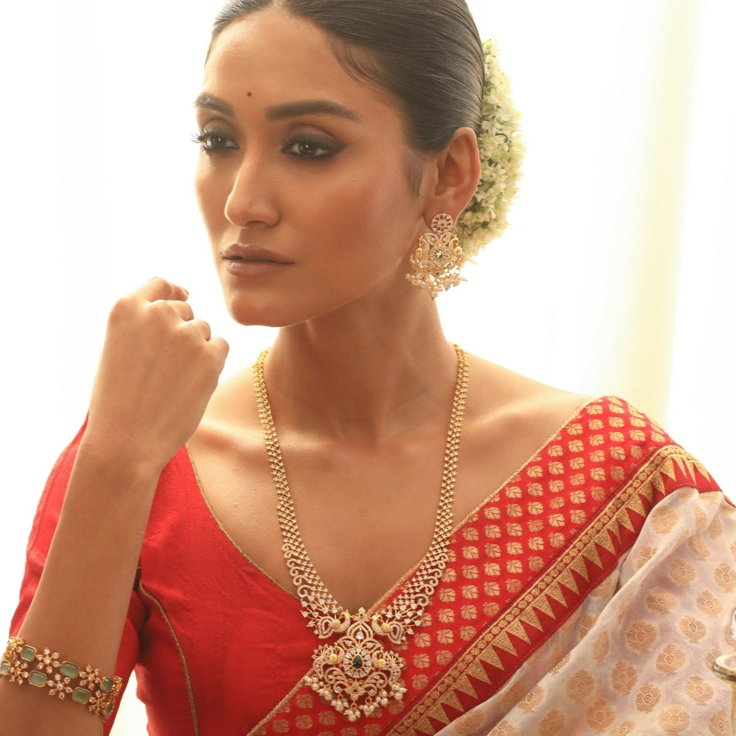 Sonali Nakshatra CZ Long Necklace Set