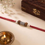 Mahadev Rudraksha Silver Rakhi