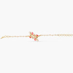 Eriha Pearl CZ Pink Leaf Chain Bracelet