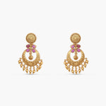 Riva Antique Red Kempu Chandbali Earrings