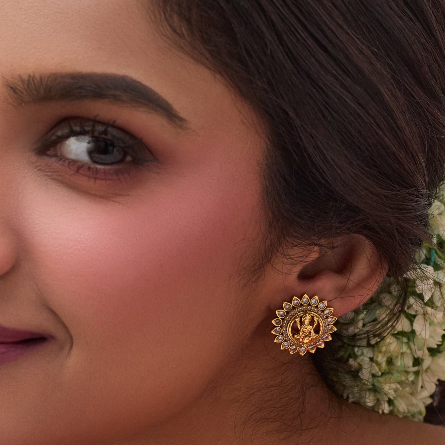 Ivory Lakshmi Antique Stud Earrings