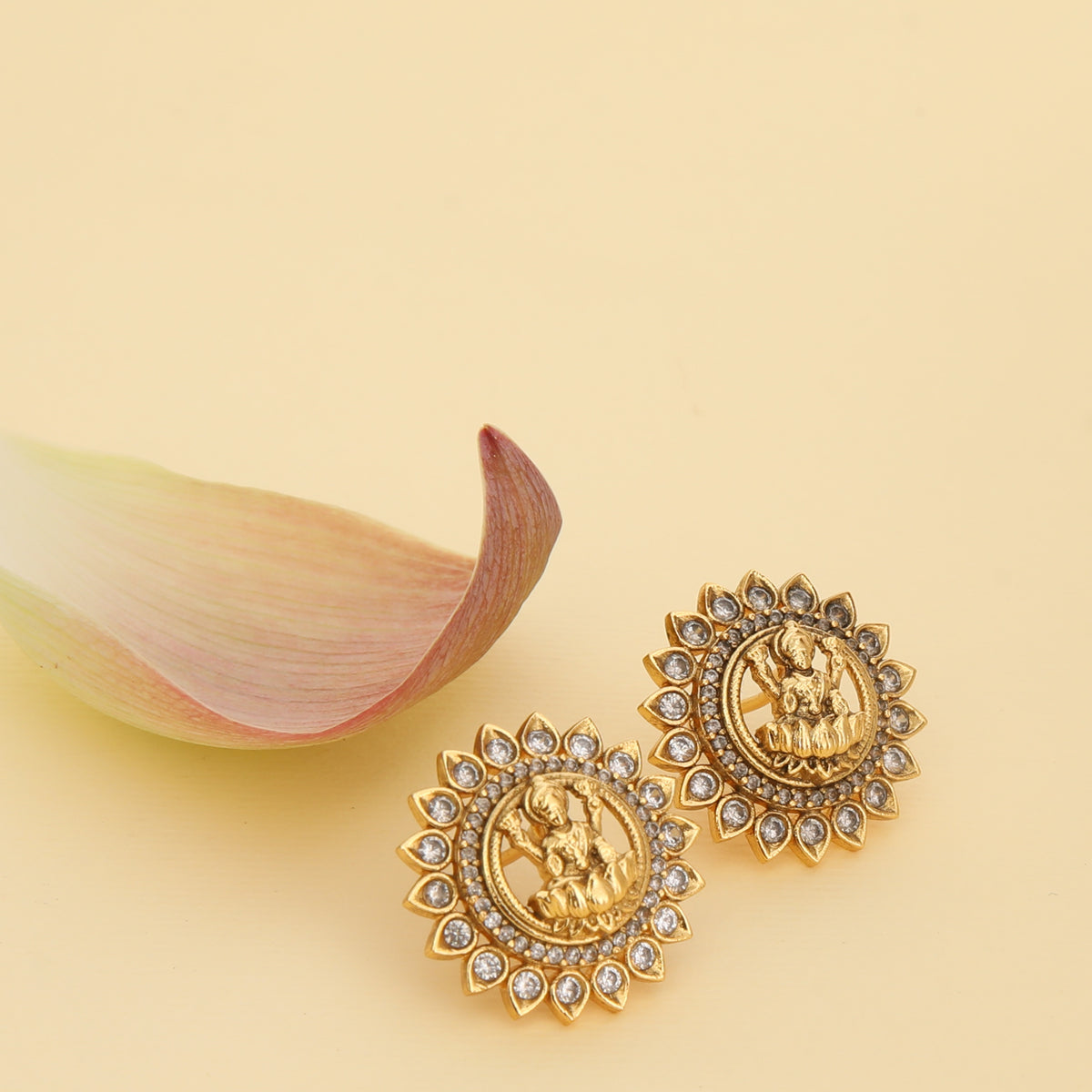 Ivory Lakshmi Antique Stud Earrings