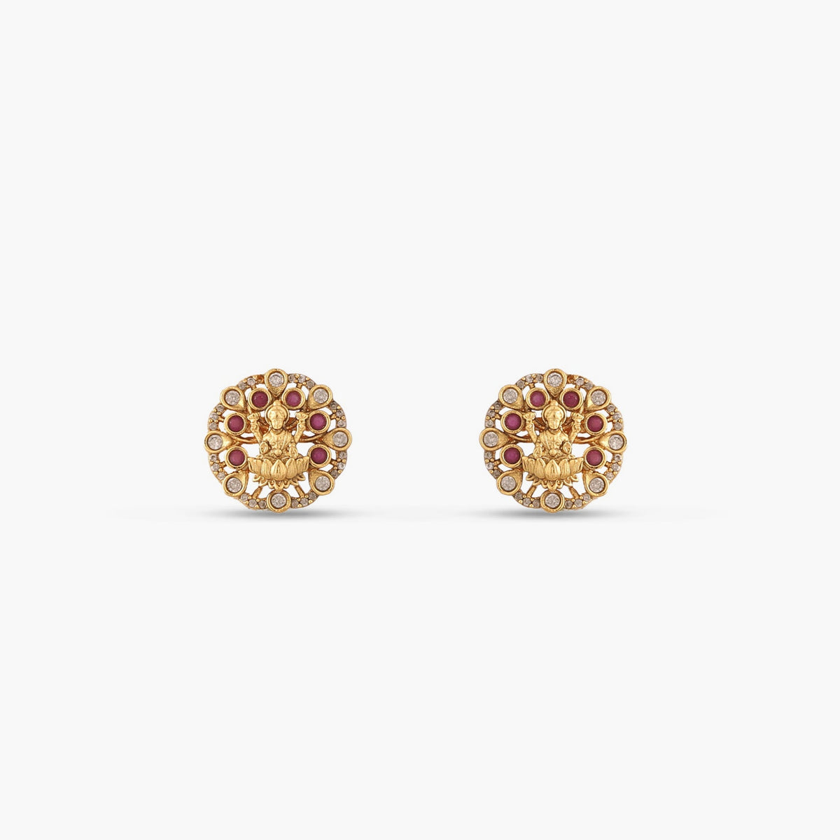 Pranavi Antique Kempu Stud Earrings