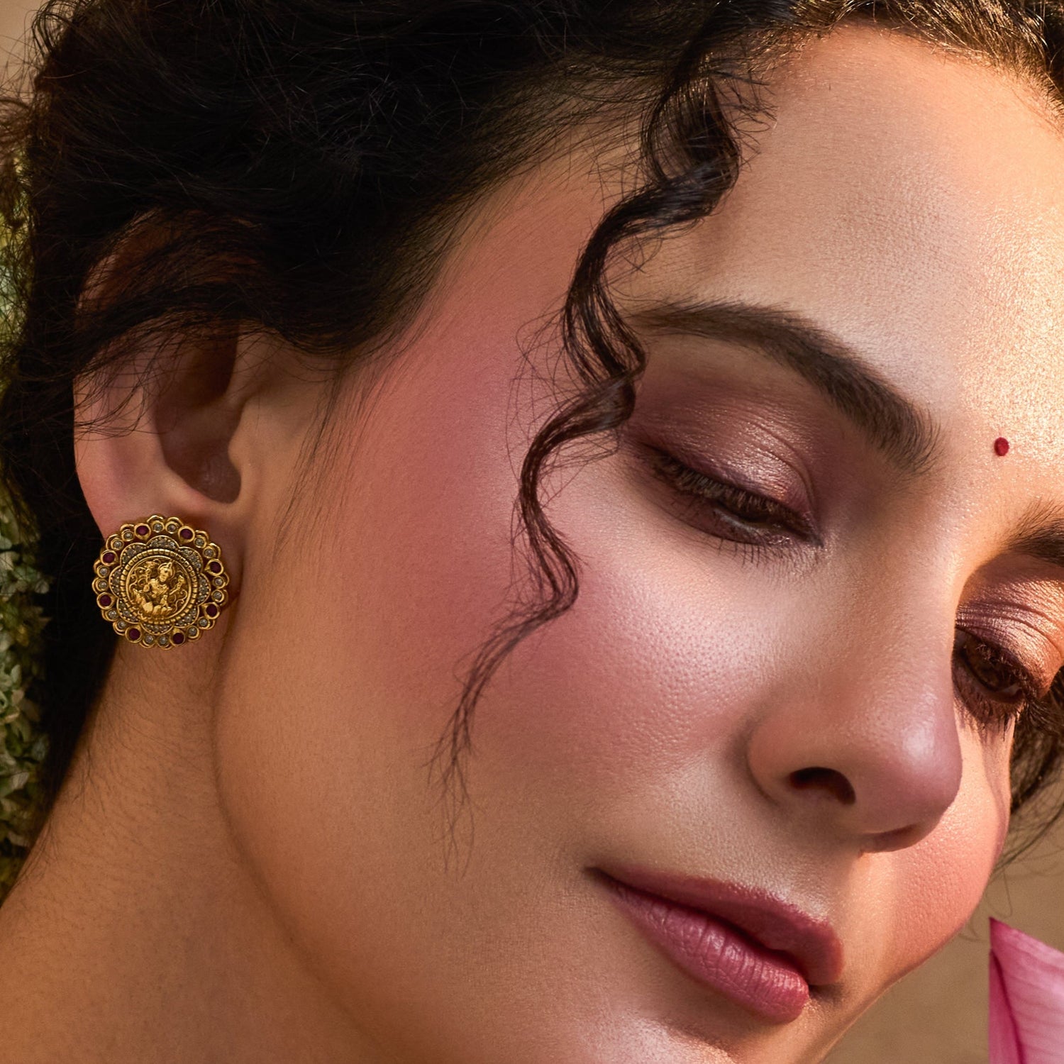 Vanya Antique Kempu Stud Earrings