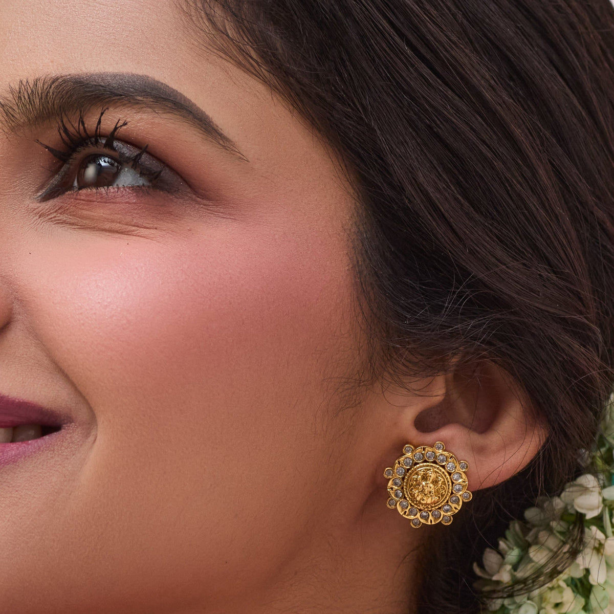 Madhavi Antique Stud Earrings