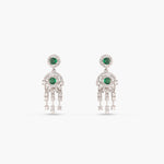 Glow Green Nakshatra CZ Drop Earrings
