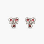 Bloom Red Nakshatra CZ Stud Earrings