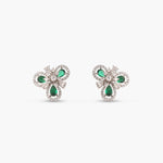 Bloom Green Nakshatra CZ Stud Earrings
