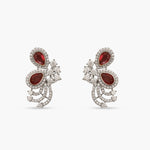 Cressida Red Nakshatra CZ Earrings