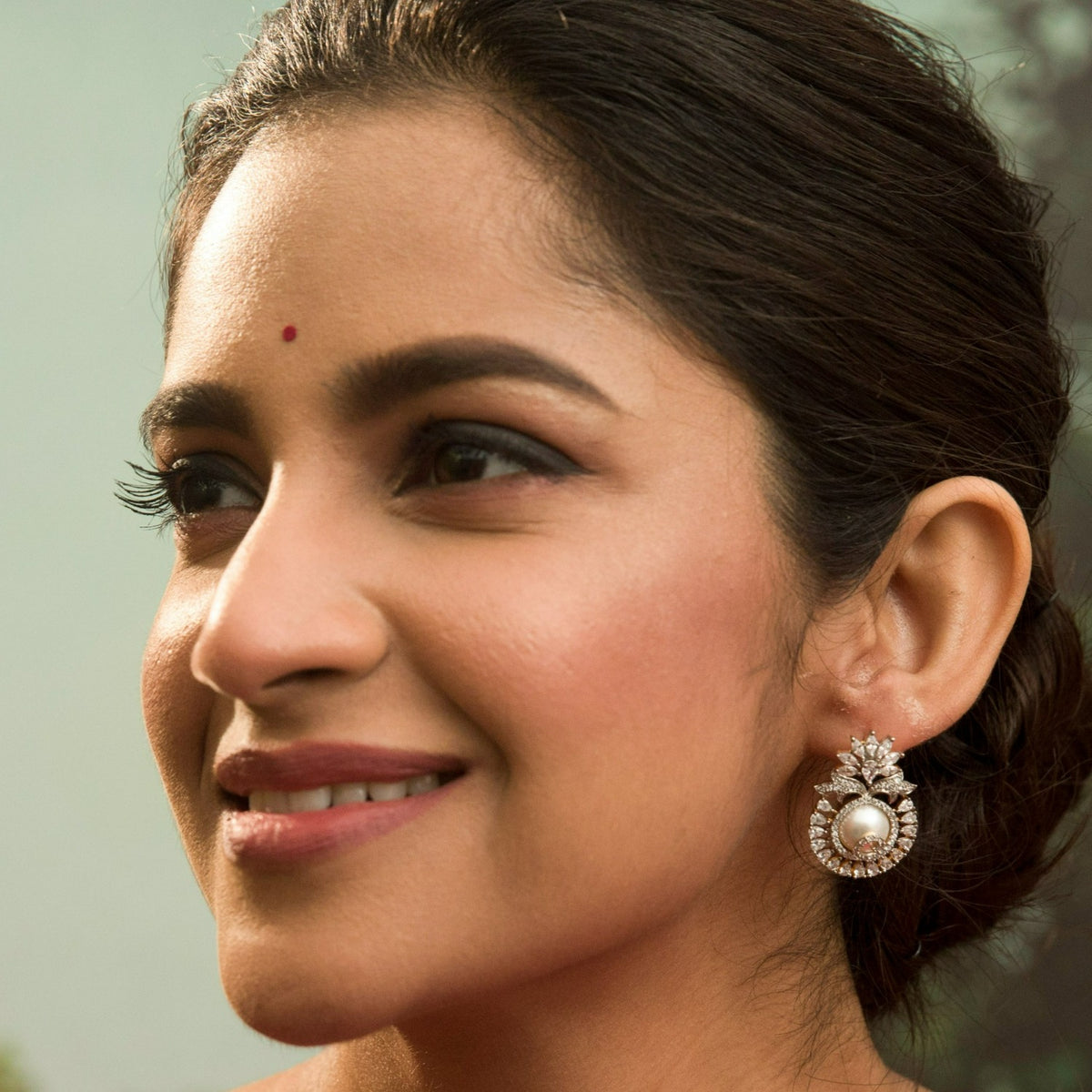 Helmi CZ Pearl Stud Earrings