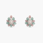 Jasmine Delicate CZ Aqua Stud Earrings
