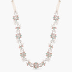 Floral Meadow CZ Pink and Mint Beads Necklace