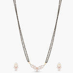 Shreeya CZ White Red Black Beads Necklace Set