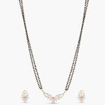 Shreeya CZ White Green Black Beads Necklace Set