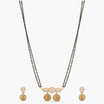 Dhriti Coin Antique Black Beads Necklace Set