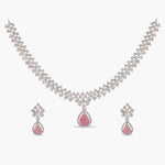 Rosemary CZ Pink Necklace Set