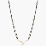 Blooming CZ White Red Black Beads Necklace