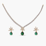 Camellia CZ Green Necklace Set