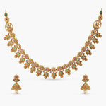 Pragya Red Green Antique Necklace Set