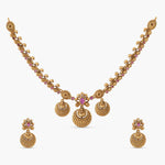 Haripriya Antique Red Kempu Necklace Set