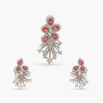 Plume Red Nakshatra CZ Pendant Set