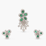 Plume Green Nakshatra CZ Pendant Set